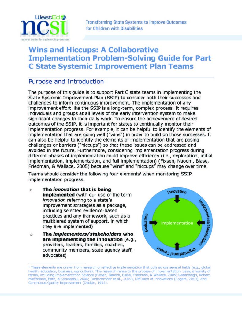 Wins and Hiccups: A Collaborative Implementation Problem-Solving Guide ...
